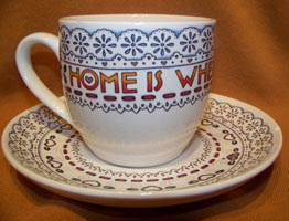 January Coffee Cup -- Home is where the heart is