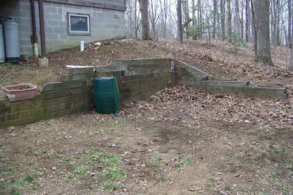 Photo of the same corner of the yard after raking